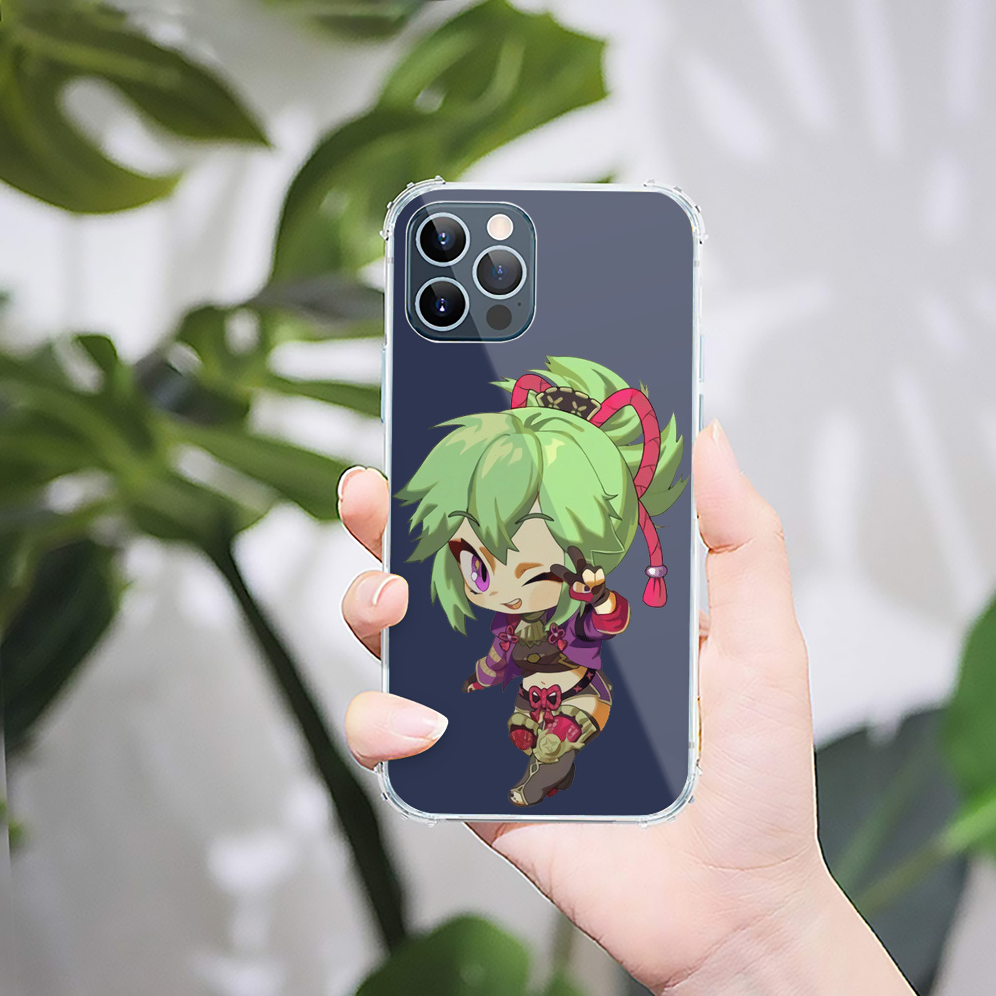 げんし神  久岐忍 くき しのぶ genshin Kuki Shinobu 【iPhone 12シリーズ対応】透明スマホケース（クリアソフトケース）